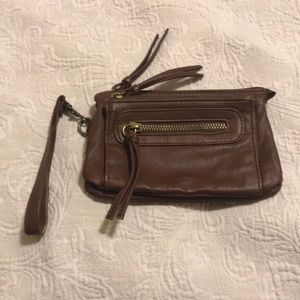 Brown wristlet, EUC